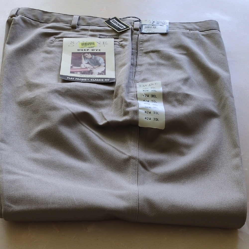 Savane Tan Chinos Classic Fit Cotton Twill